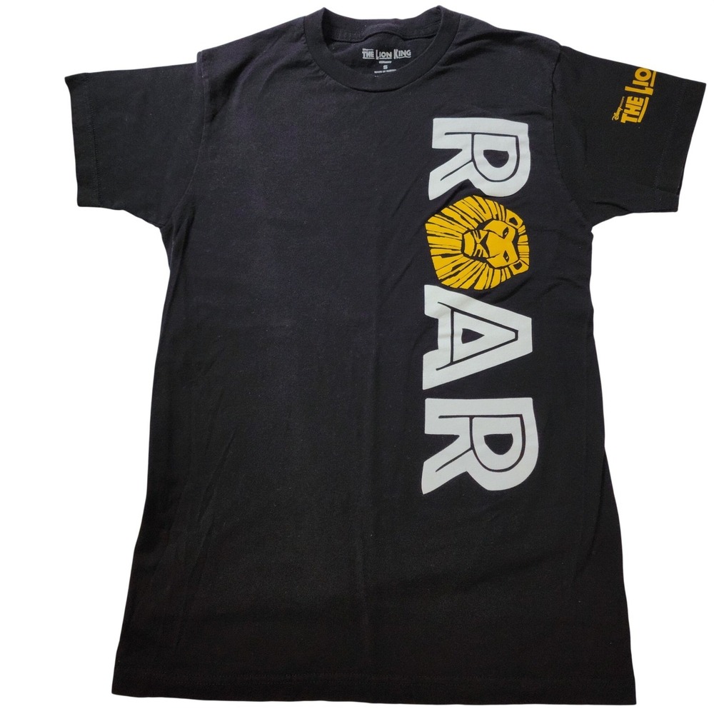 Disney The Lion King Roar Simba  Women T-Shirt Black Small Short Sleeve Cotton